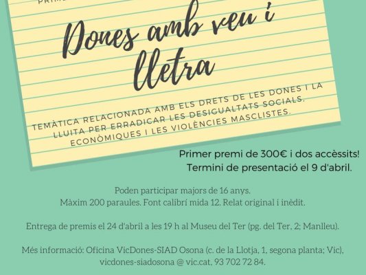 I Concurs de microrelats ''Dones amb veu i lletra''