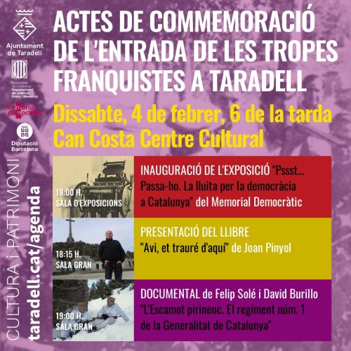 Commemoració del 84è aniversari de l’entrada de les tropes franquistes a Taradell